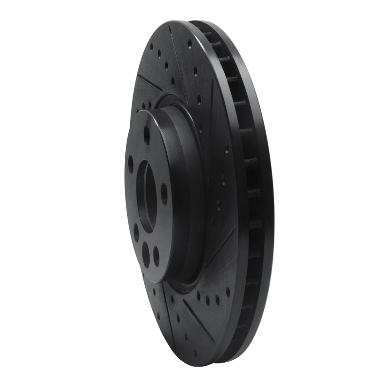 Land Rover Range Rover Evoque Brake Rotor (1) - Front Right - R1 Concepts - Drilled & Slotted - Black - `07-`18